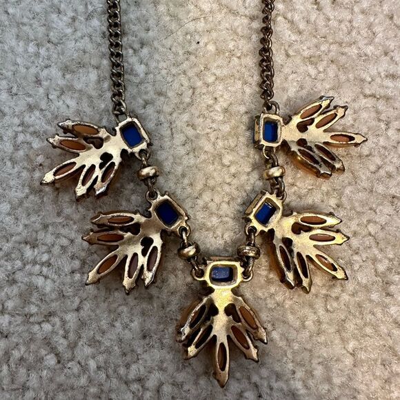 J crew statement necklace orange and blue - Picture 3 of 3